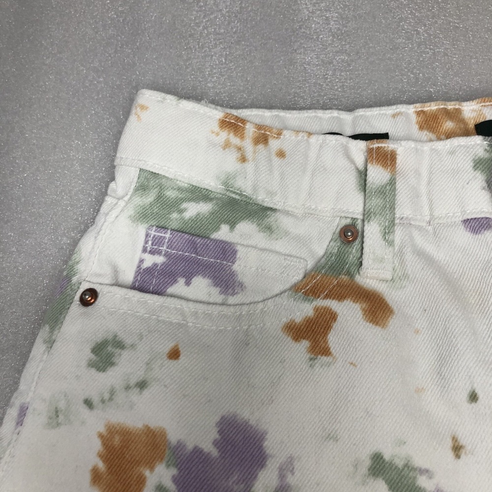 Wild Fable Highest Rise Denim Shorts with Fringe Size 2 White Tie Dye Button Fly - Picture 16 of 16
